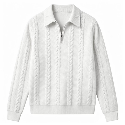 Men's Fall Winter Outfits Knitted Polo Neck Long Sleeve Sweatshirt for Daliy Wear