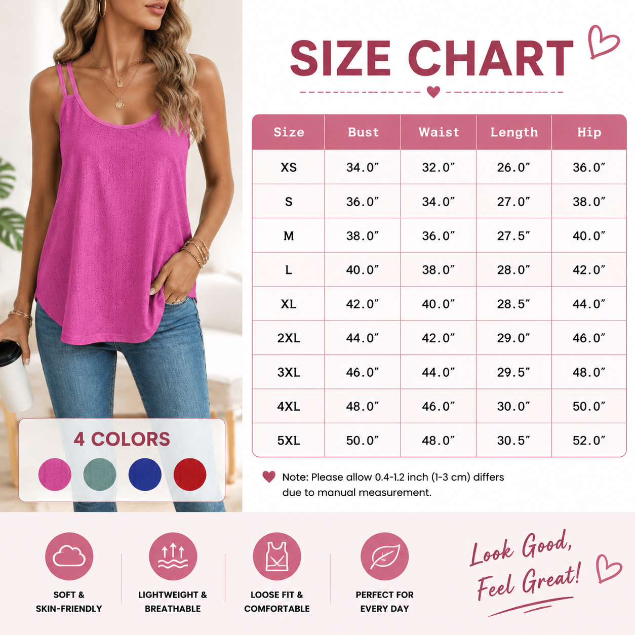 Womens Tank Tops Spaghetti Strap Camisoles Eyelet Embroidery Scoop Neck Tops