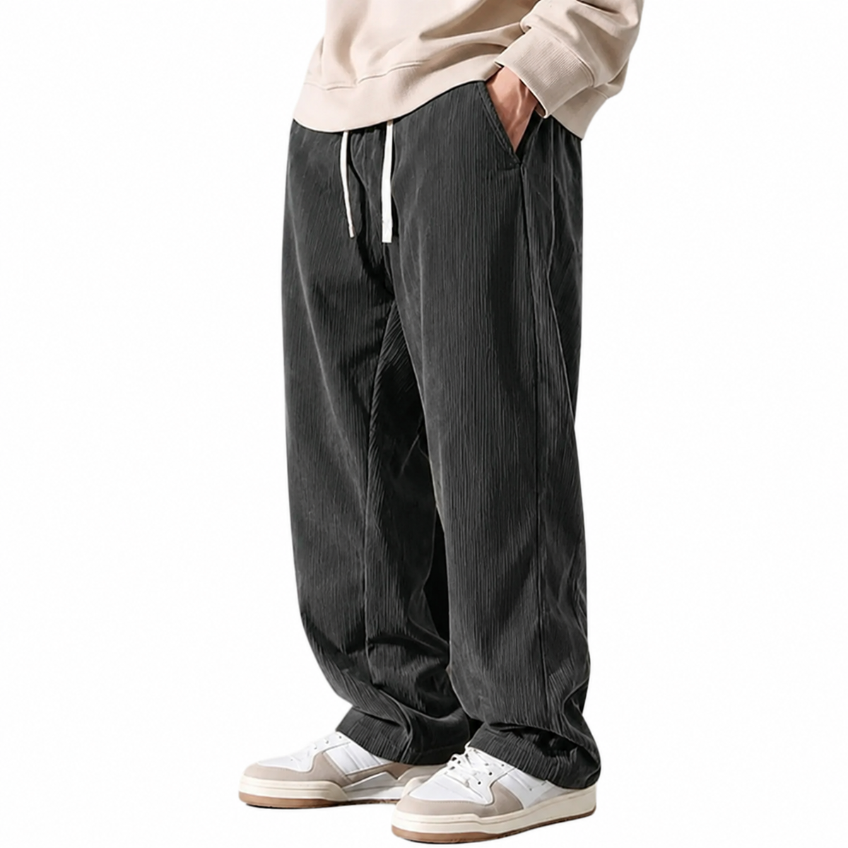 ⚡Men's Corduroy Straight-Leg Sweatpants Autumn New Arrival Loose Fit Wide-Leg Casual Pants⚡