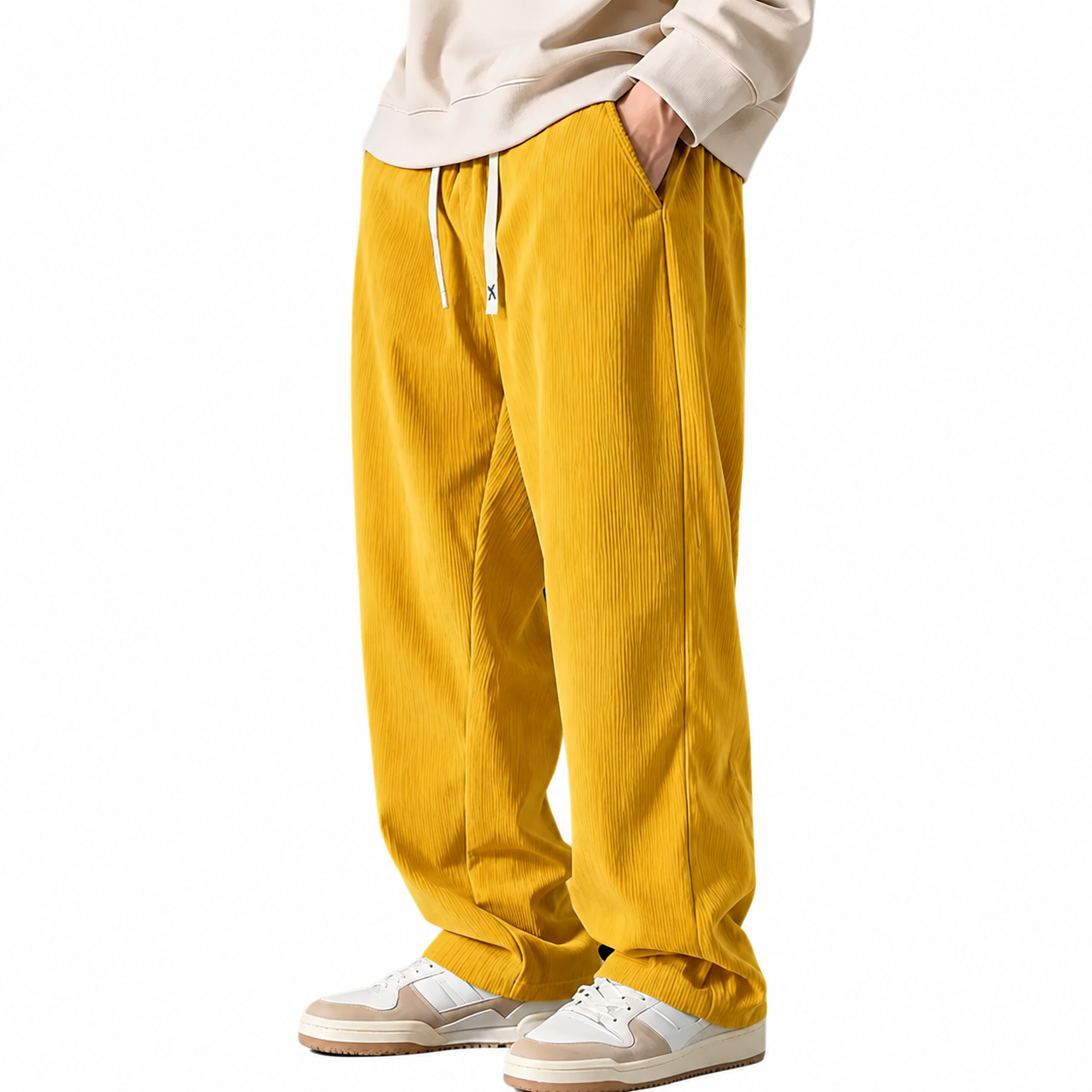 ⚡Men's Corduroy Straight-Leg Sweatpants Autumn New Arrival Loose Fit Wide-Leg Casual Pants⚡