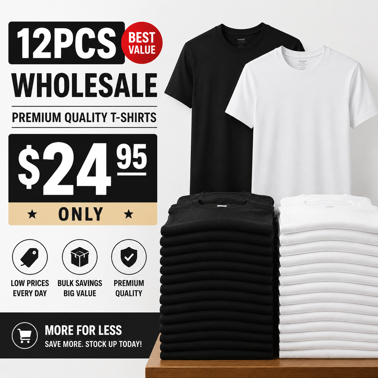 12 Pack Men's Classic Crew Neck T Shirts Soft Short Sleeve Everyday Basics