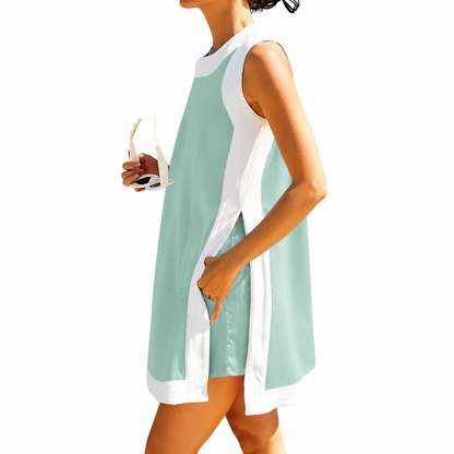 Women's Casual Color Block 2 Piece Set