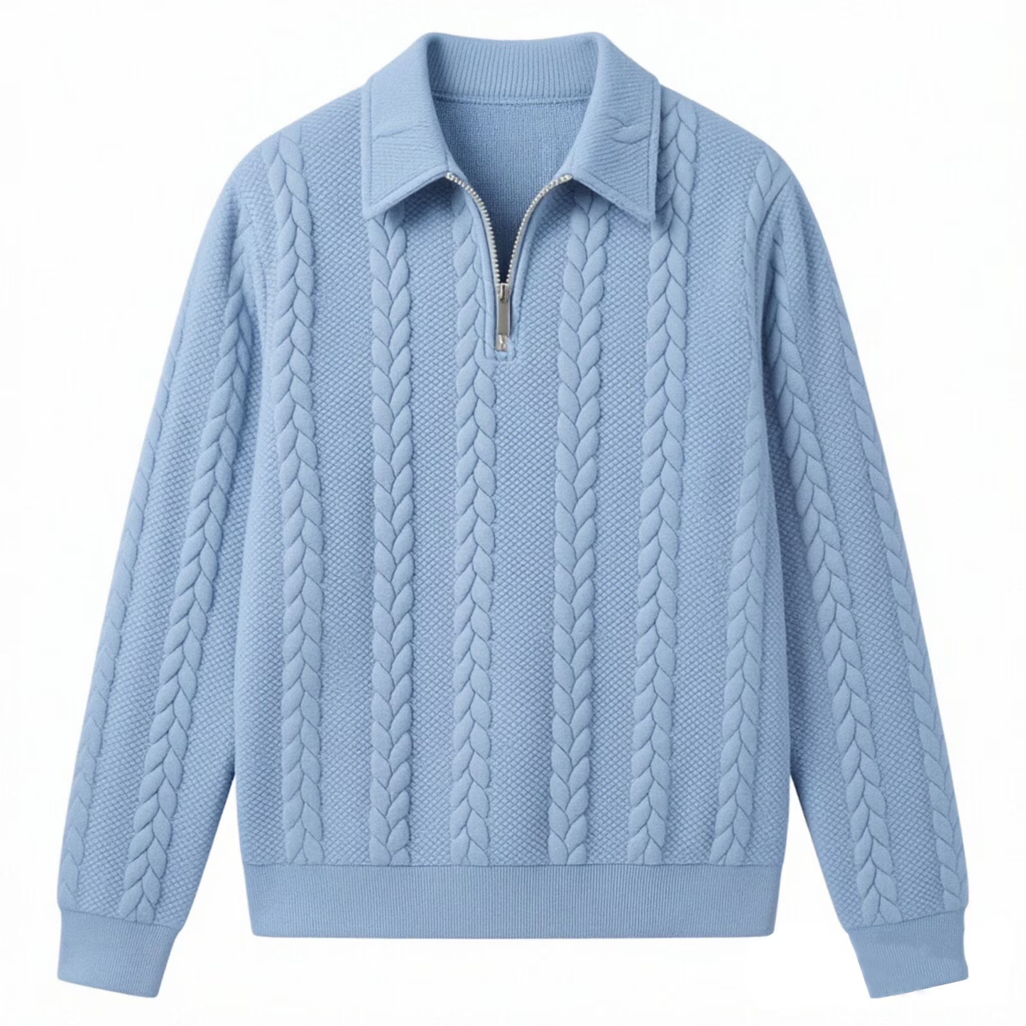 Men's Fall Winter Outfits Knitted Polo Neck Long Sleeve Sweatshirt for Daliy Wear