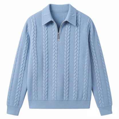 Men's Fall Winter Outfits Knitted Polo Neck Long Sleeve Sweatshirt for Daliy Wear