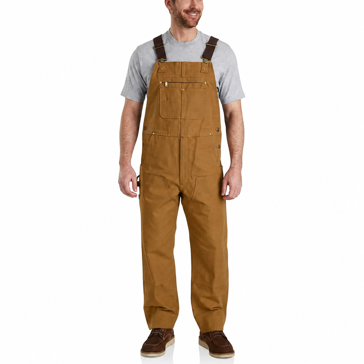 Men's Work Bib Overalls with Utility Pockets, Adjustable Straps and Multi Pocket Design