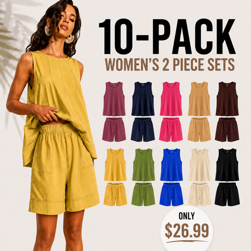 Yeokou Women's 2 Piece Sleeveless Outfit with Shorts