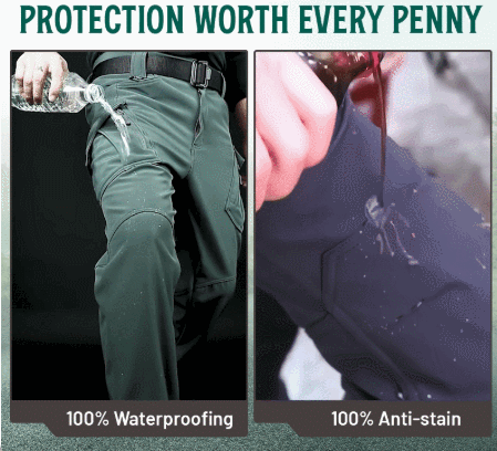 Men's solid color and printed pocket zipper waterproof tactical cargo pants