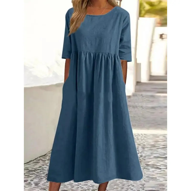 Summer New Cotton and Linen Casual Short Sleeve