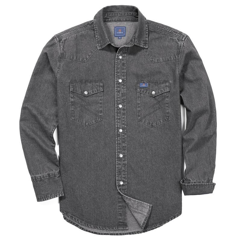 🔥AUGUST HOT-SALE 🔥Men's Long Sleeve Stone-Washed and Pre-Washed Denim Work Shirt