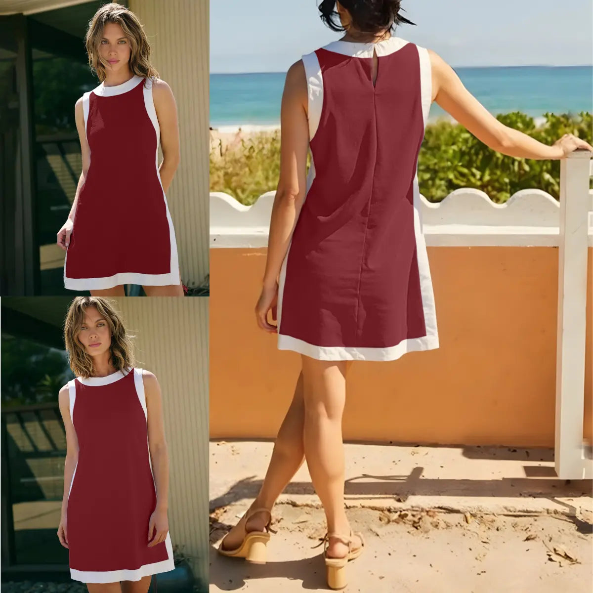 Women's Casual Color Block 2 Piece Set