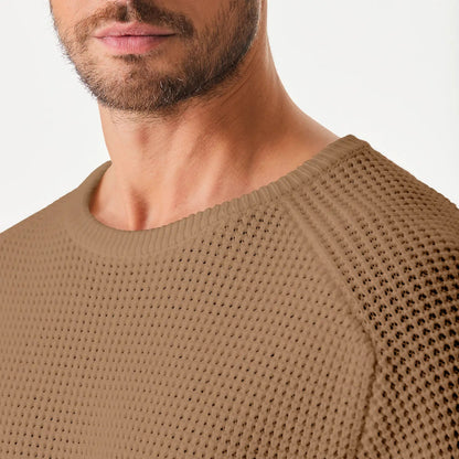 Men’s Waffle Knit Crewneck Sweater