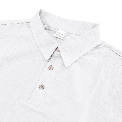 Men's Textured Polo Set Summer Casual Outfit